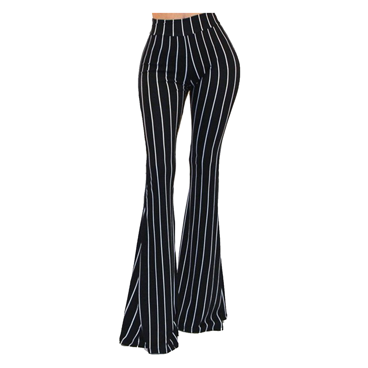 black and white striped bell bottoms