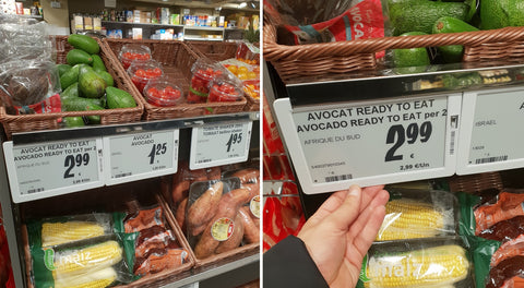 Large ePaper ESL in grocery store - electronic shelf labels