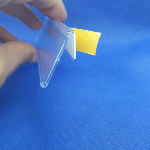 Clear Angled Data Strip Front Mount with Adhesive Backing LAB14 - Hang and Display