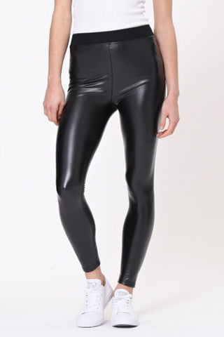 Patti faux leather leggings elasticated waistband
