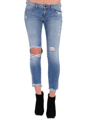 Siwy Denim ripped knee blue jeans frayed hem Hannah in addicting