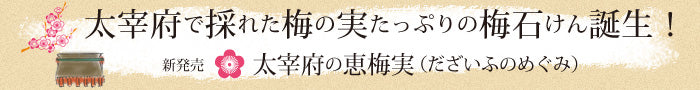 太宰府で採れた梅の実たっぷりの梅石けん誕生！