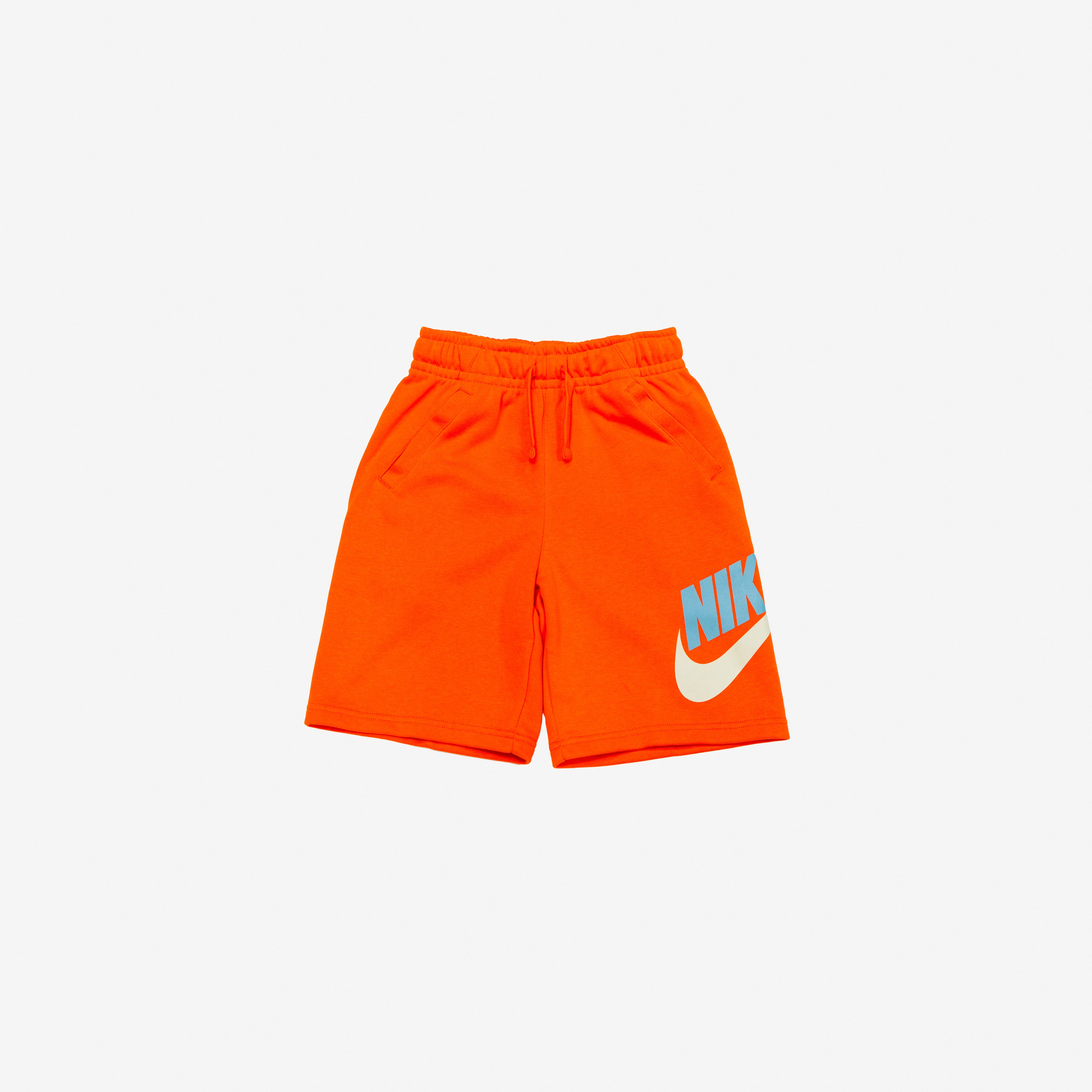 orange nike fleece shorts