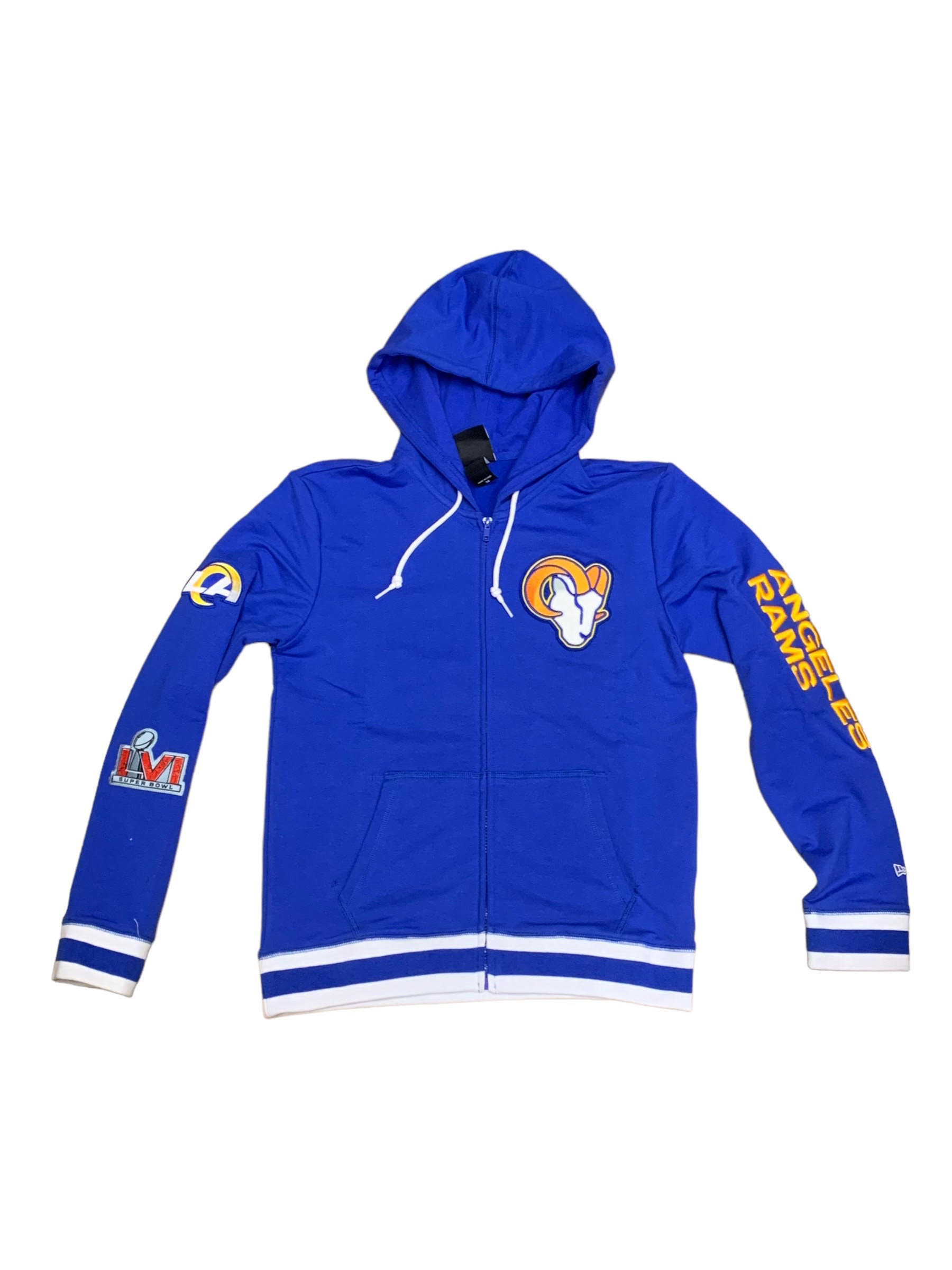 SUDADERA CON CAPUCHA Y CREMALLERA COMPLETA PARA MUJER ANGELES RAMS – JR'S SPORTS