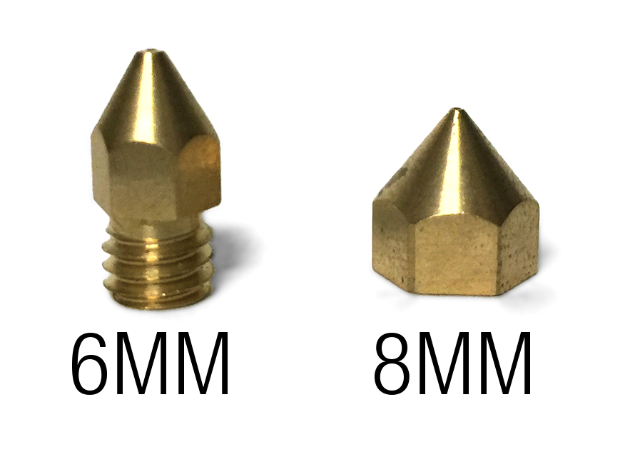 8mm and 6mm Extrusion Nozzles for Up 3D Printers melbourne australia