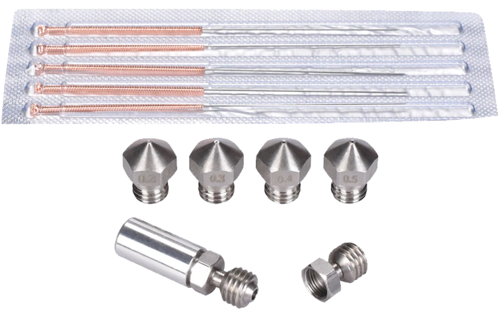 four nozzles and hotend upgrade metal kit with blockage cleaning