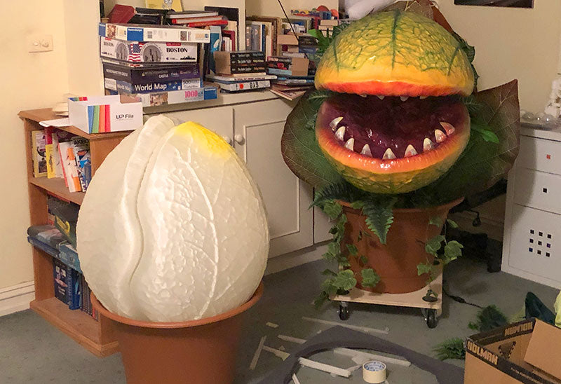 comparing the original audrey II with the new 3D printed one for little shop of horrors