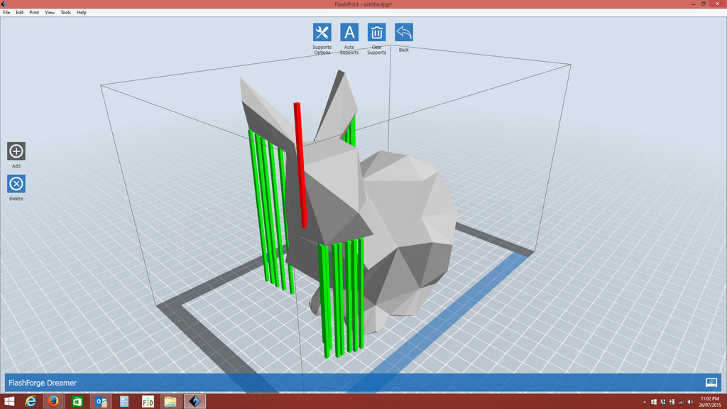 Flashforge Flashprint custom support structures