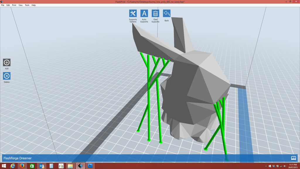 Flashprint Slicing software now includes Tree Like support structures for resin printing