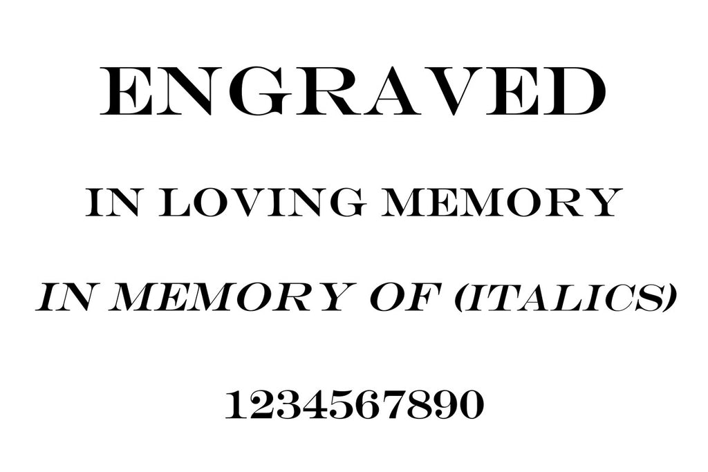 Engraved font for memorial albums and condolence books