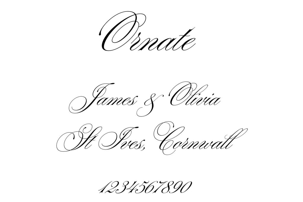 Ornate font for wedding stationery