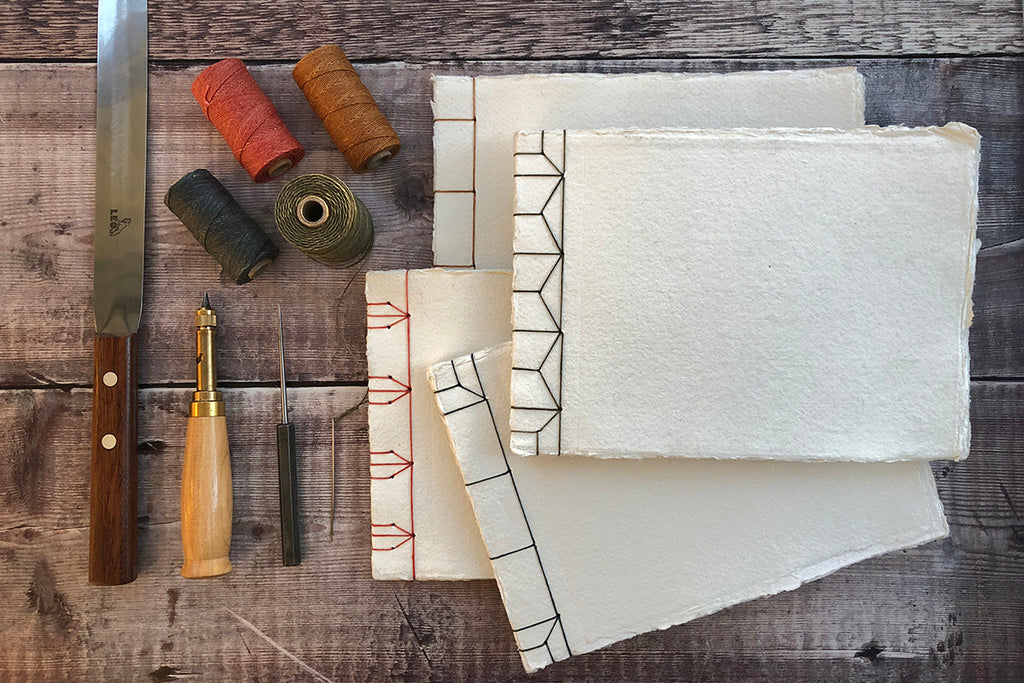 Stab Stitch Sketchbooks with cotton rag paper