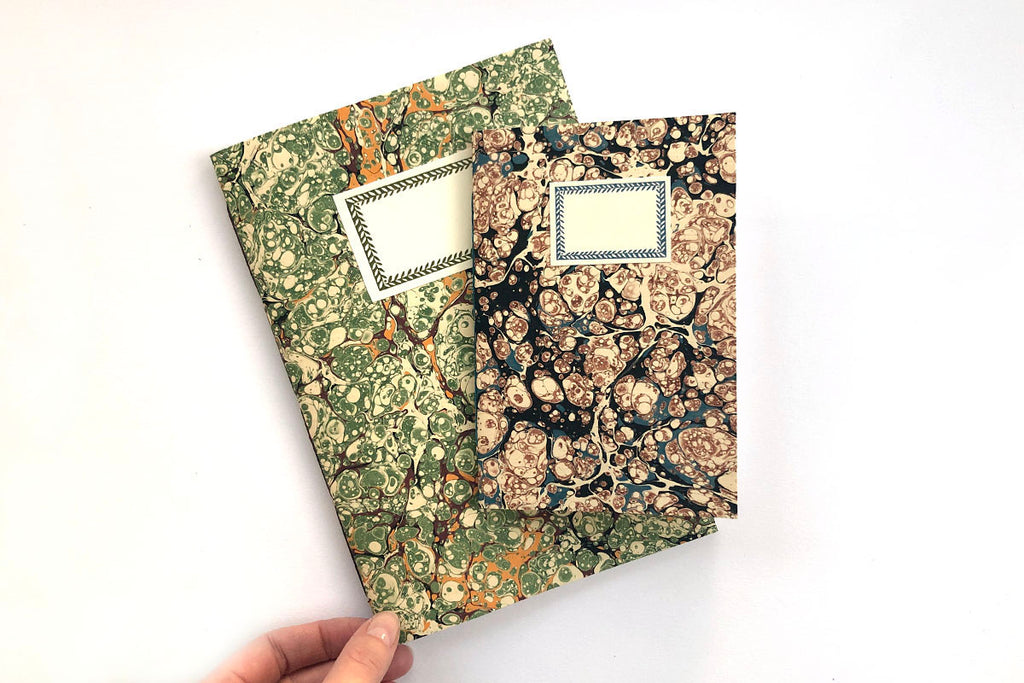 Marbled Notebooks: Green A5 and Blue A6