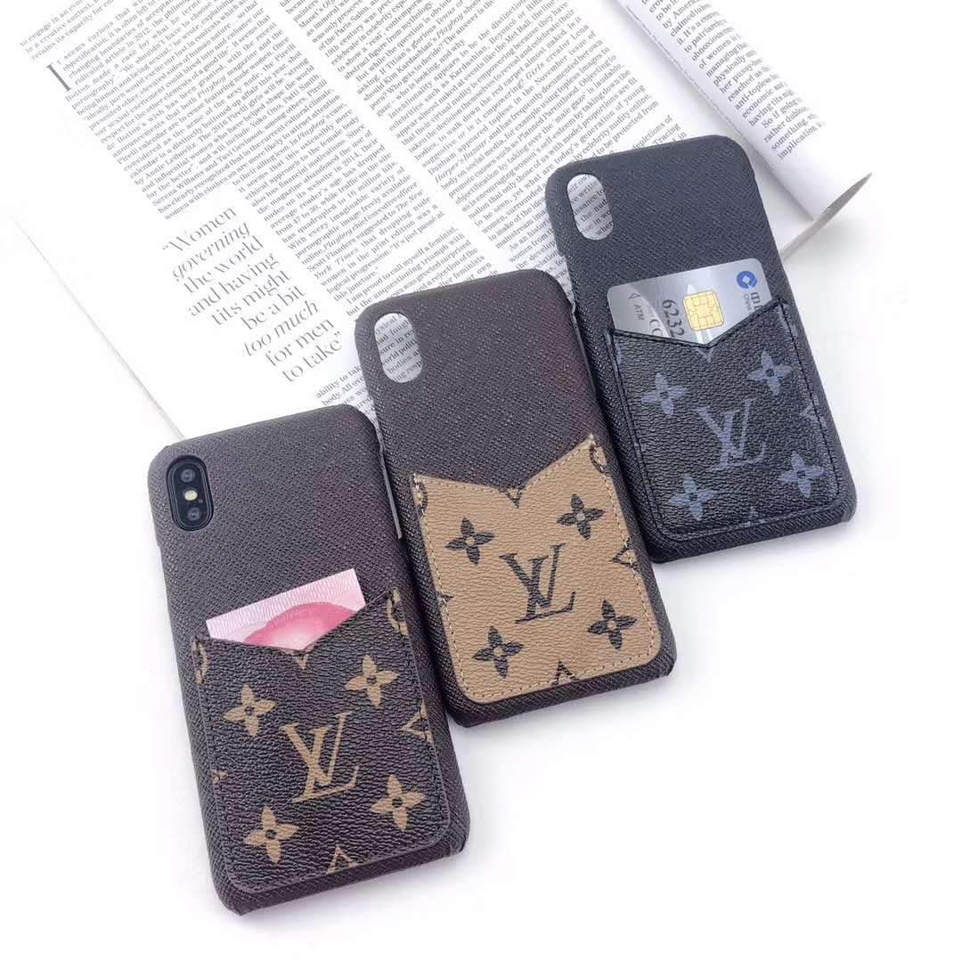 Louis Vuitton Style Monogram Leather Cardholder Designer iPhone Case – Casememe