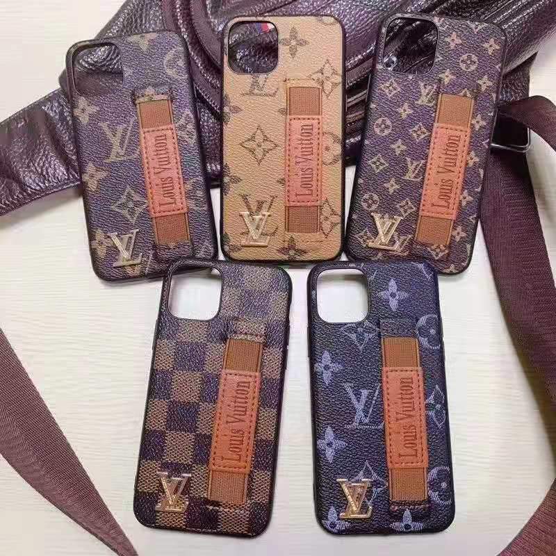 Louis Vuitton Style Leather Monogram Strap Designer iPhone Case For iPhone 11 Pro Max X XS XS ...