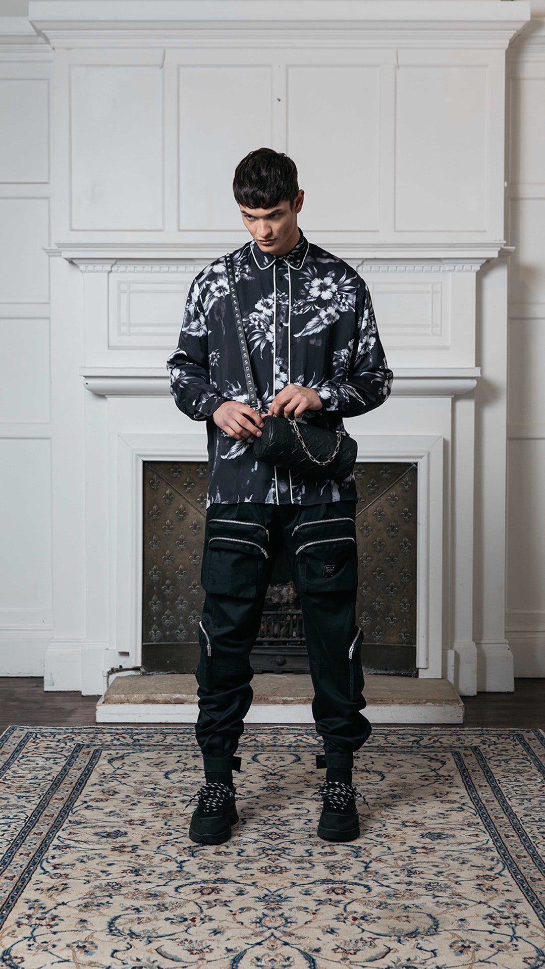 Mini Duffle Bag- Black Debossed
