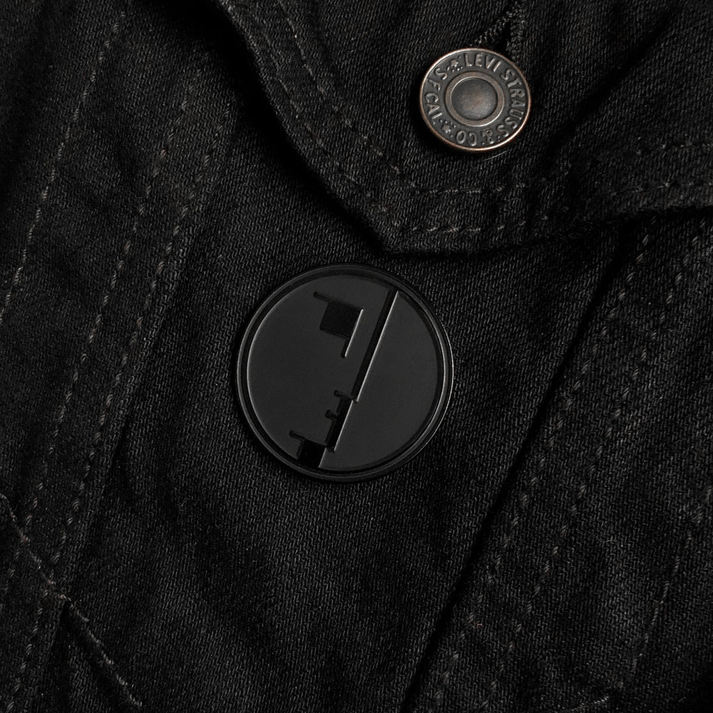 Bauhaus Black on Black Enamel Pin