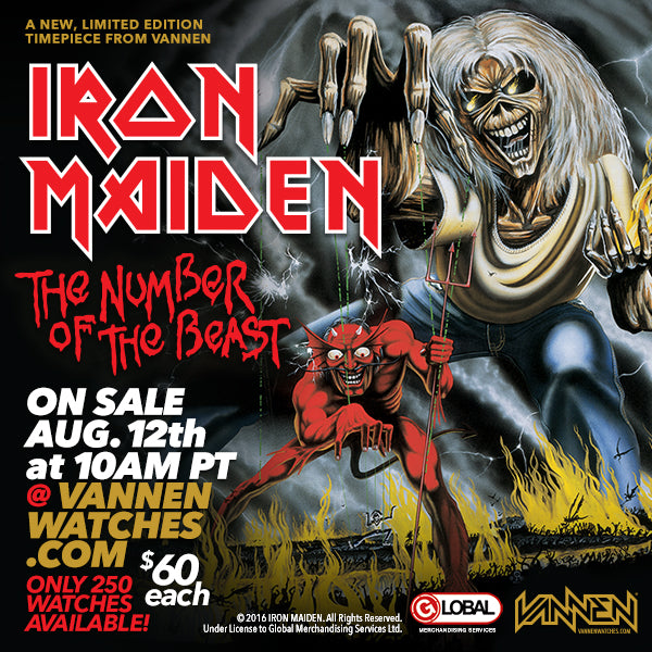 Limited Edition Iron Maiden “The Number of the Beast” Vannen Watch on Sale August 12th
