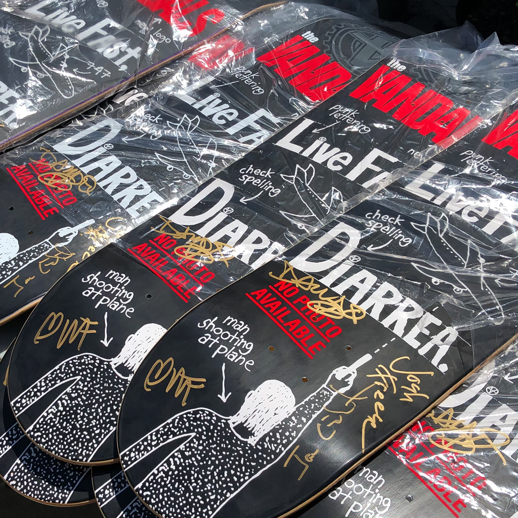 The Vandals "Live Fast, Diarrhea" autographed skateboard decks