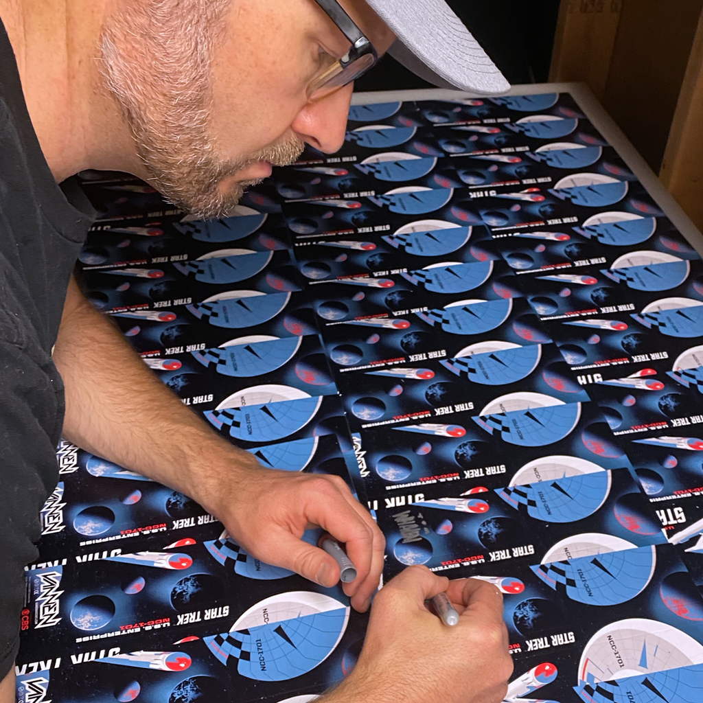 Tom Whalen signing Star Trek watch packaging