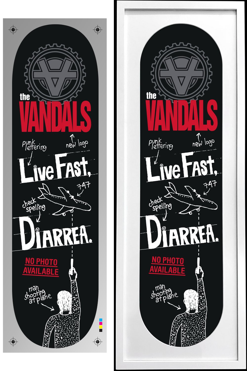 Vandal's "Live Fast, Diarrhea" heat transfers