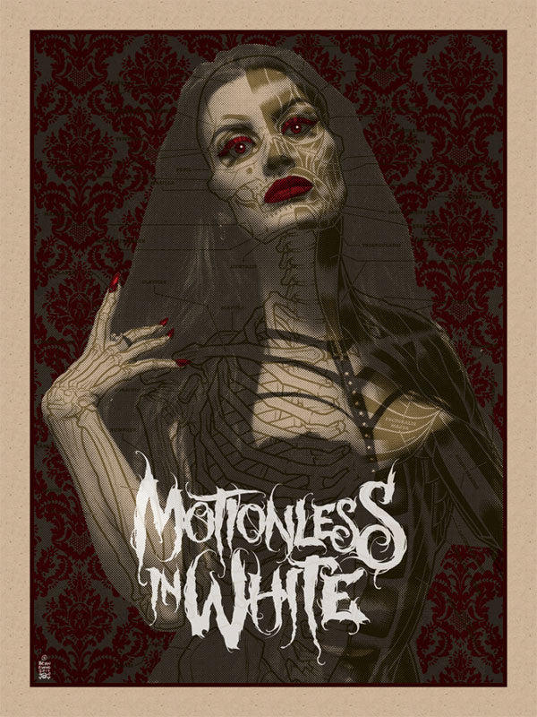 Brian Ewing screenprint for Motionless in White