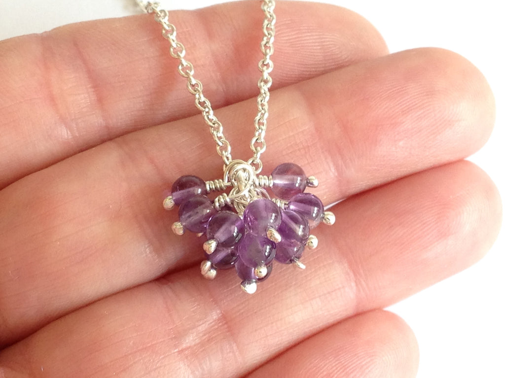 Amethyst Cluster Sterling Silver Necklace by Fiona DeMarco