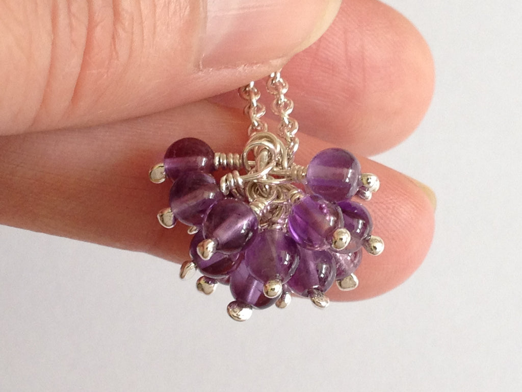 Amethyst Cluster Sterling Silver Necklace by Fiona DeMarco