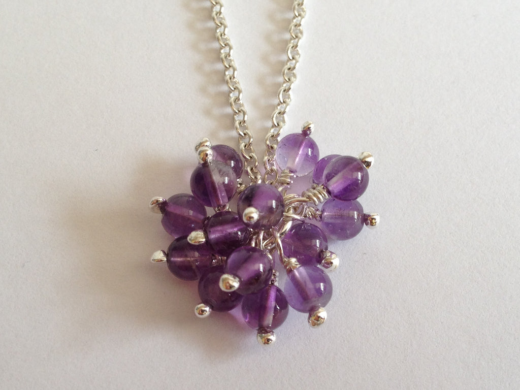 Amethyst Cluster Sterling Silver Necklace by Fiona DeMarco