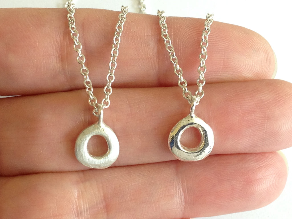 Small Silver Circle Necklace by Fiona DeMarco
