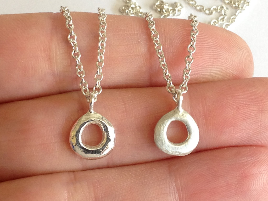 Small Silver Circle Necklace by Fiona DeMarco