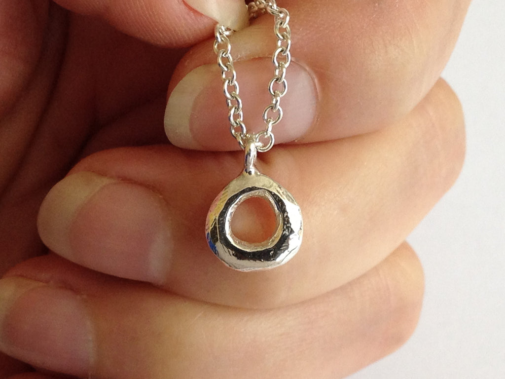 Small Silver Circle Necklace by Fiona DeMarco