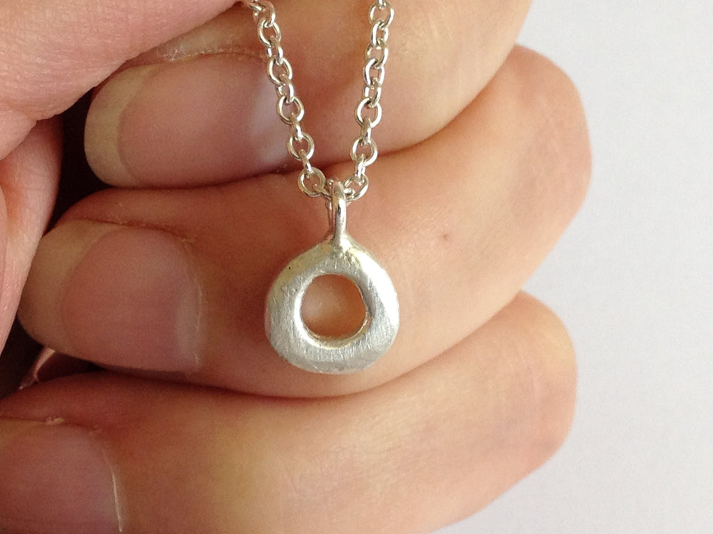 Small Silver Circle Necklace by Fiona DeMarco