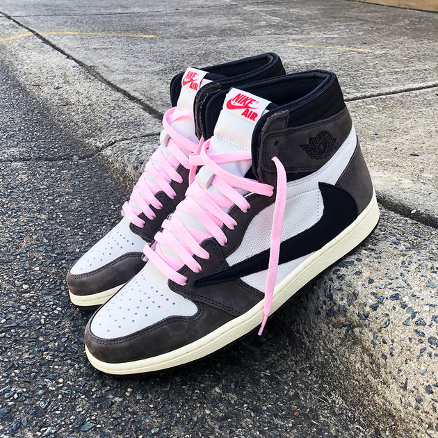 travis scott shoes with pink laces