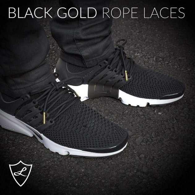 black and gold shoelaces