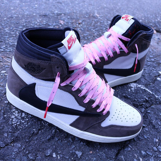 travis scott jordan pink laces