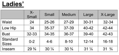 Maya Size Chart