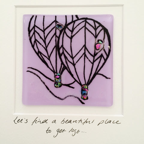 Glass Picture, Hot Air Balloon handmade in Little Beach Boutique, Gift Shop, North Laine, Brighton