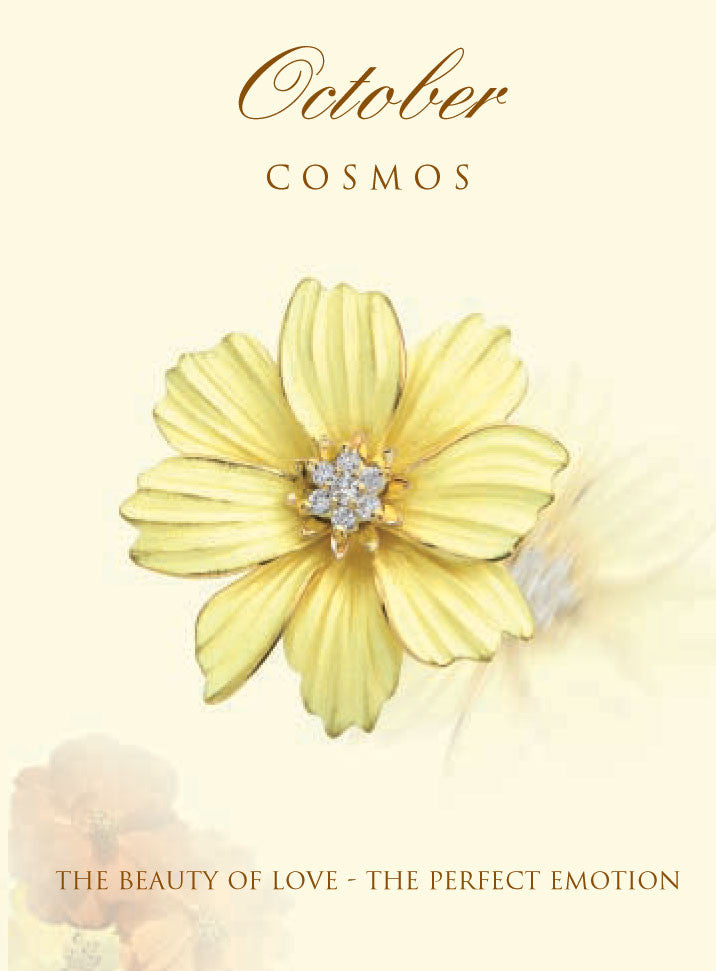 October Birthday Flower Cosmos birth flower pendant in