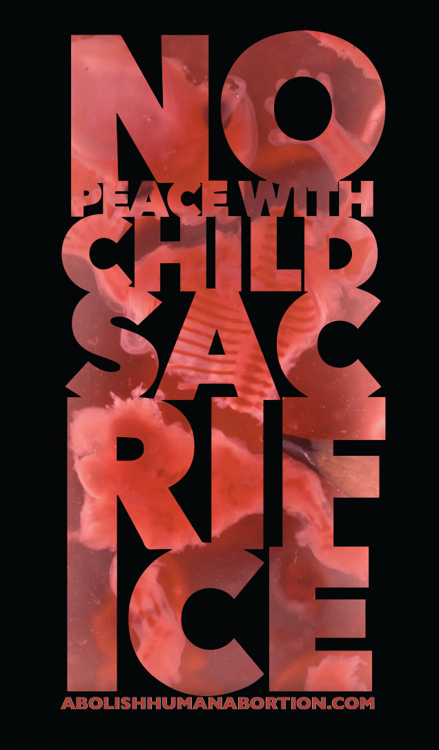 "No Peace with Child Sacrifice" Dropcard