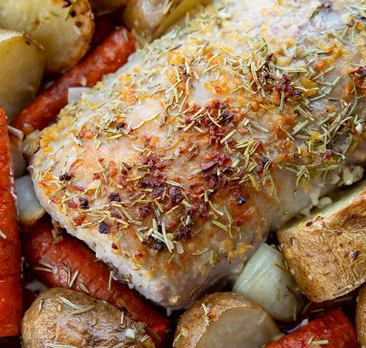 Buttery Garlic Rosemary Pork Loin Roast