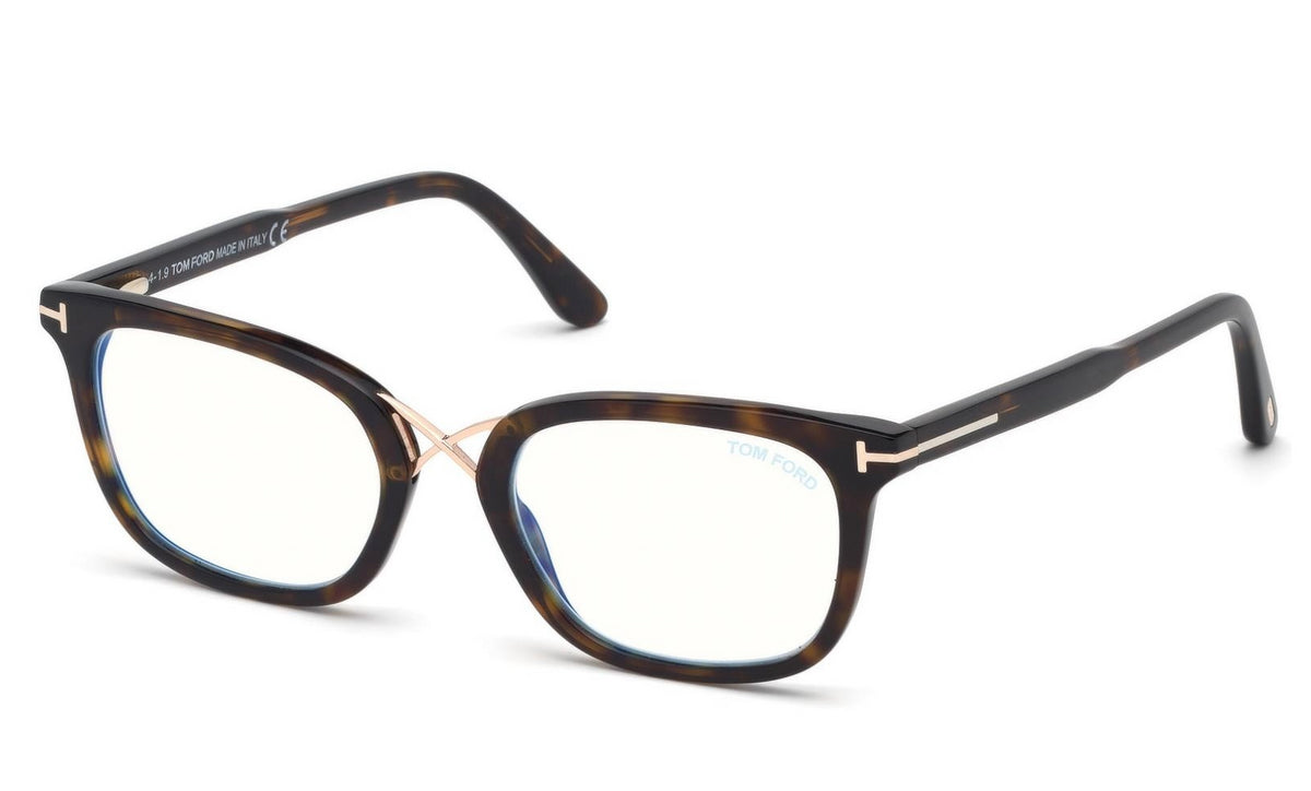 TOM FORD FT5637-B 052 Eyeglasses Shiny Classic Dark Havana Frame 52 mm