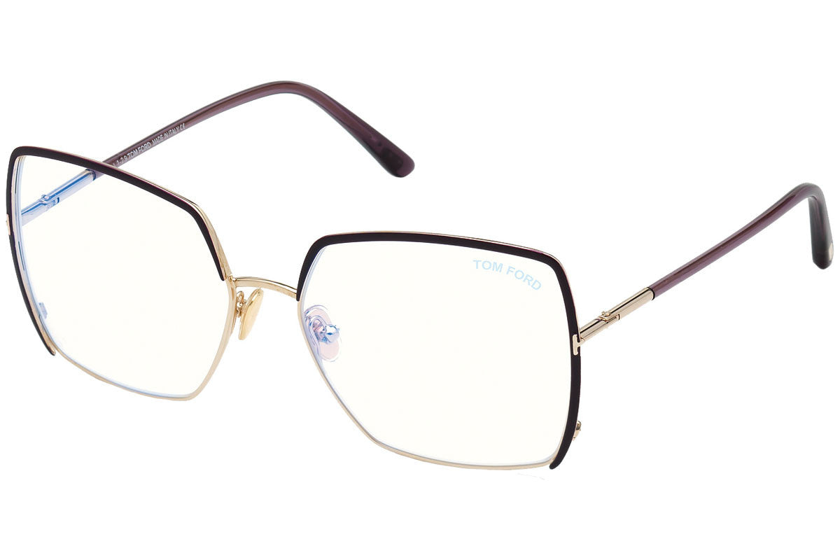 TOM FORD FT5668-B 081 Eyeglasses Purple Gold Frame 57 mm