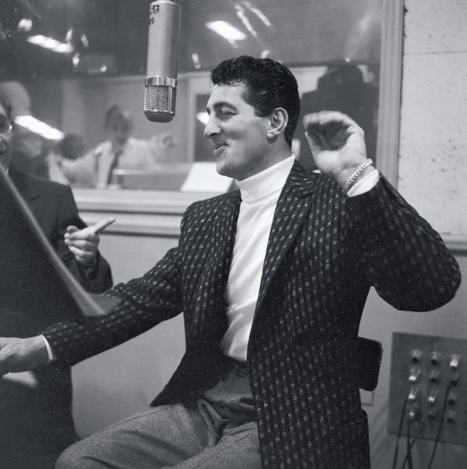 Dean Martin during a recording session of "Sleep Warm"
