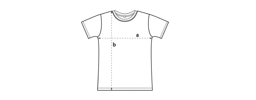 Sizing chart diagram for the Unisex Classic Tee.