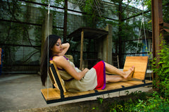 stretch out on a modern swing