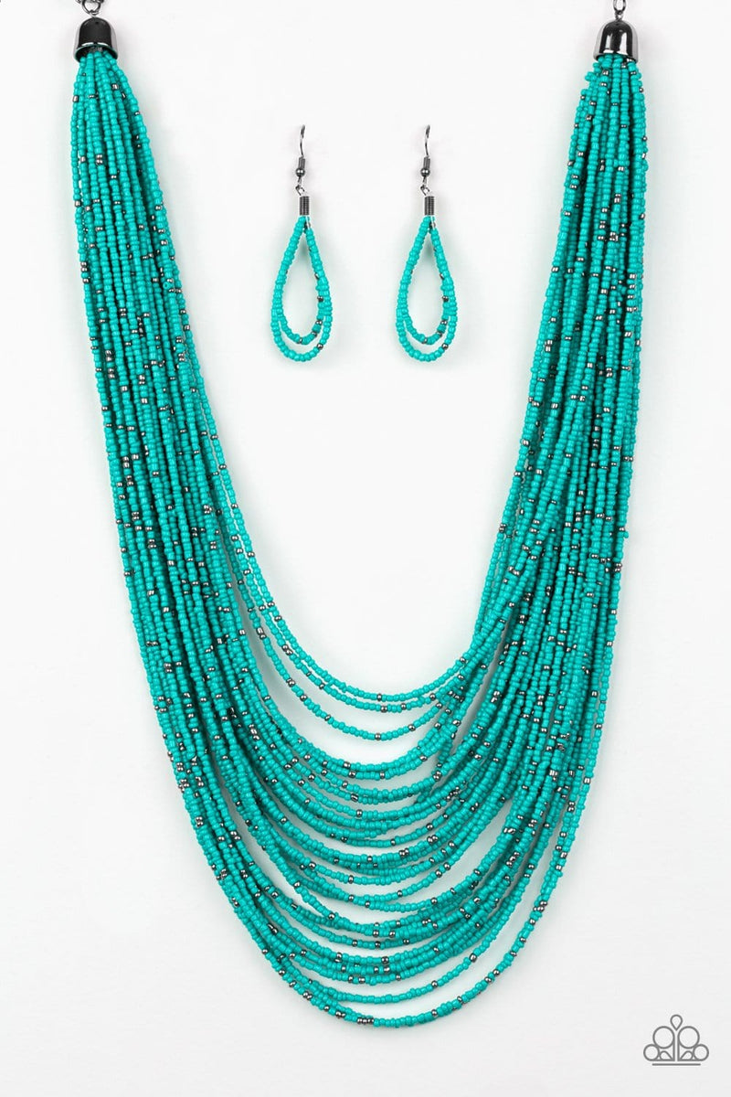 Paparazzi Accessories: Rio Rainforest - Blue Seed Bead Necklace– Jewels