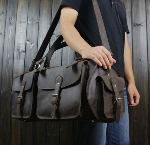 gorgeous leather duffel bag for men by Serbags