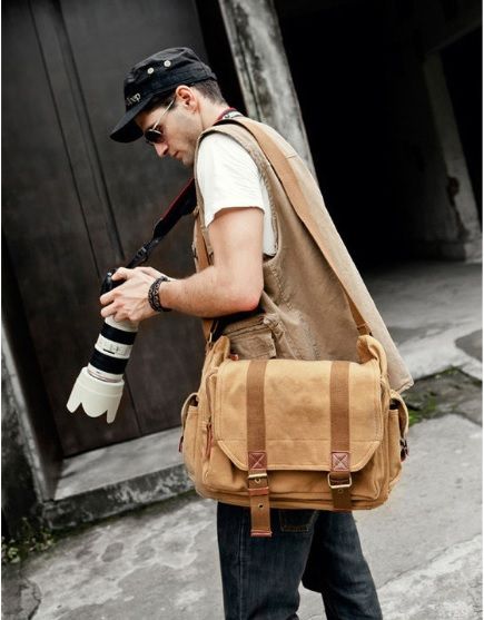 Artist on the go light brown messenger bag for men by Serbags