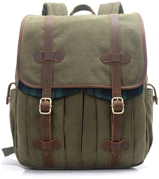 Laptop College Book Bag Backpack with Leather Straps